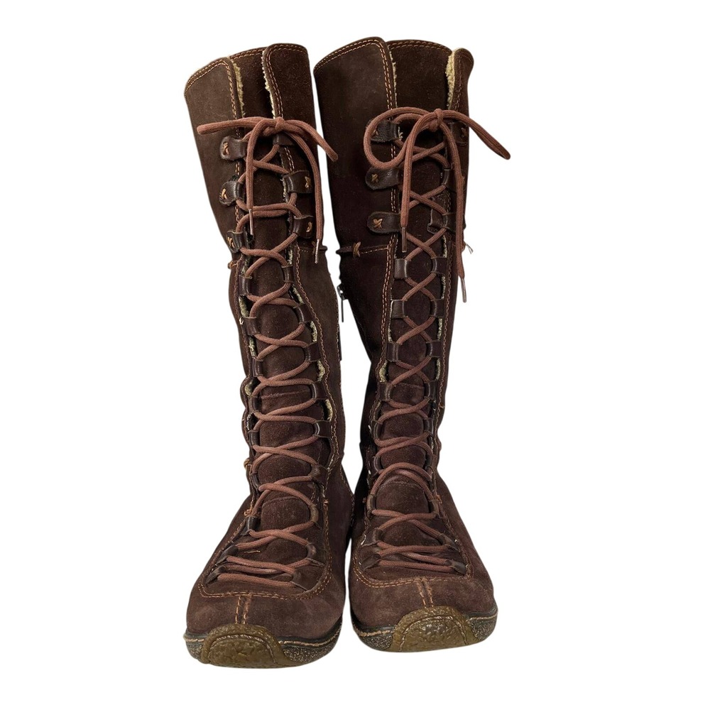 Timberland Moorland Hollace Tall Suede Fur Lined Boots Sz 7.5 Y2K Whimsigoth - Picture 4 of 8